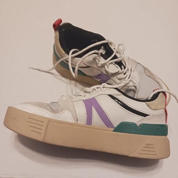 Women´s Lacoste L002 222 4 SFA Leather and Suede Colour-Pop Sneakers, Sz 6, used - Picture 8 of 12